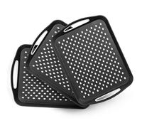 Essen 3-Pack Serving Tray Set - Non-Slip Lap Boards, Dishwasher Safe in Black Essen Black