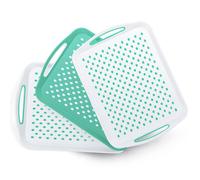 Essen 3-Pack Serving Tray Set - Non-Slip Lap Boards, Dishwasher Safe in Green Essen Green