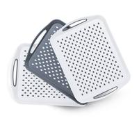 Essen 3-Pack Serving Tray Set - Non-Slip Lap Boards, Dishwasher Safe in Grey Essen Grey