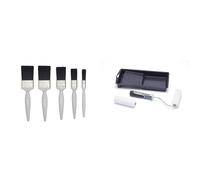 Essen 5-Piece Gloss Paint Brush Set & 103022202 Ultimate Woodwork Mini Gloss Roller Set (4") with Tray & Frame