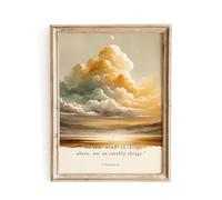 ESSEN Life | Above Earthy | Colossians 3:2, Biblical Decor Poster, Christian Home Decor, Scripture Bible Verse Wall Art (11'x14' UNFRAMED)