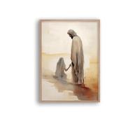 ESSEN Life Jesus Heals the Woman Christian Bible Wall Art Jesus Poster Minimalist Boho Christian Home Decor Perfect Religious Wall Art Gift for Women (8x10 In Unframed)