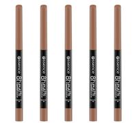 essence 8h MATTE comfort lipliner, 16, brown, long-lasting, instant results, matte, no preservatives, no parabens, no microplastic particles, pack of 5 (5x0.3g)