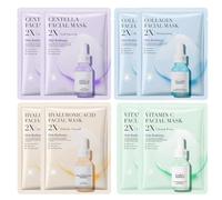 Essence 8PCS Vitamin C & Collagen Face Mask Set - Hydrating, Moisturizing, Anti-Aging & Brightening Sheet Masks