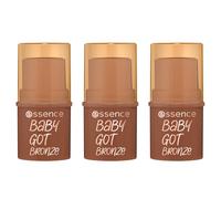 essence baby got bronze bronzing stick, contour stick, 40, brown, natural, radiantly fresh, no preservatives, no parabens, no microplastic particles, pack of 3 (3x5.5g)