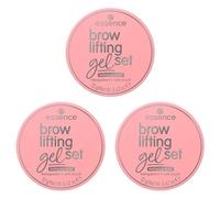 essence brow lifting gel set, eyebrow gel, transparent, long-lasting, defining, fixing, translucent, vegan, no microplastic particles, nanoparticles free, without perfume, pack of 3 (3 x 12 g)