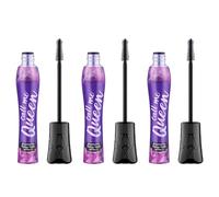 essence call me Queen dramatic false lash effect mascara, black, volumising, defining, lengthening, vegan, no microplastic particles, nanoparticles free, without perfume, pack of 3 (3 x 11.5 ml)