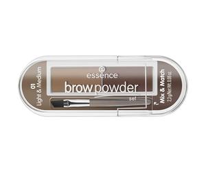essence cosmetics brow powder set eyebrow stylist duo kit makeup (01 - light & medium)