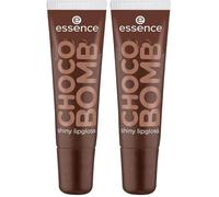 Essence Cosmetics CHOCO BOMB shiny lipgloss, natural, shiny, dewy, shimmery (10ml) (Pack of 2)