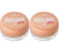 Essence Cosmetics NATURAL MATTE MOUSSE FOUNDATION, mattifying, covering, express result, matte (16g) (Pack of 2)