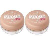 Essence Cosmetics NATURAL MATTE MOUSSE FOUNDATION, mattifying, covering, express result, matte (16g) (Pack of 2)