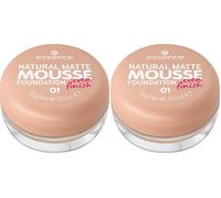 Essence Cosmetics NATURAL MATTE MOUSSE FOUNDATION, mattifying, covering, express result, matte (16g) (Pack of 2)