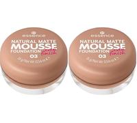 Essence Cosmetics NATURAL MATTE MOUSSE FOUNDATION, mattifying, covering, express result, matte (16g) (Pack of 2)