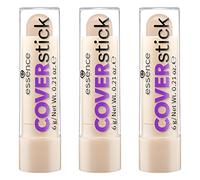essence COVERstick, concealer, concealer stick, 20 Matt Sand, nude, for combination skin, for blemished skin, colour-correcting, mattifying, matt, oil-free, fragrance-free, pack of 3 (3 x 6g)