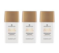 essence DROP OF sunshine BRONZING DROPS, bronzer, brown, moisturising, with vitamins, nourishing, natural, oil-free, paraben-free, microplastic-free, pack of 3 (3x25ml)