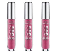 essence extreme shine volume lip gloss, No. 13, pink, shiny, radiantly fresh, translucent, vegan, oil-free, no preservatives, no parabens, pack of 3 (3x5ml)