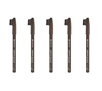 essence eyebrow DESIGNER, Eye Pencil, eyebrow pencil, 10 dark chocolate brown, brown, defining, microplastic-free, nanoparticle-free, pack of 5 (5 x 1g)