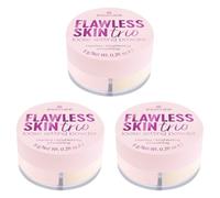 essence Flawless Skin Trio Loose Setting Powder, No. 10, Multicoloured, Brightening, Natural, Vegan, Oil-Free, Paraben-Free, No Microplastic Particles, Pack of 3 (3 x 8 g)