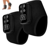 Essence Foot Massager, Footrenew Triple Method Massager, New Upgraded Model with Vibration 5 Levels and 5 Temperature Levels, Wireless & Portable Heated Ankle Wrap for Home/Office/Travel (Black,2)