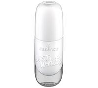 essence gel nail colour, gel lacquer, nail polish, no. 33 JUST white, white, express result, long-lasting, colour-intensive, yellowish, glossy, non-acetone, vegan, microplastic particles free (10 ml)