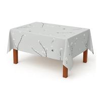 Essence Haven Blossom Waterproof Oilcloth Tablecloth - 137x185 cm (54x73 in) Rectangular - Wipe-Clean PVC Dining Table Cover for Kitchen, Garden, BBQs and Parties