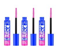 essence I LOVE EXTREME BLUE crazy volume mascara, Blue, long-lasting, curling, extreme volume, vegan, microplastic-free,fragrance-free, pack of 3 (3x12ml)