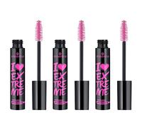 essence I LOVE EXTREME Volume Mascara No. 01 Black - Volumizing, Lengthening, Curl-Enhancing, Vegan, Microplastic-Free, Perfume-Free, 3-Pack (3 x 12 ml)