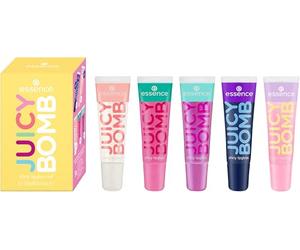essence JUICY BOMB shiny lip gloss 5-piece set, 03 The Juicy Side Of Life | 5 shades, 3 classics and 2 online exclusives, sheer colour, playful shimmer, fruity scents, smooth non-sticky texture