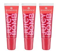 essence Juicy Bomb Shiny Lip Gloss No. 104, Red, Shiny, Radiant Fresh, Shimmering, Vegan, Alcohol-Free, Paraben-Free, No Microplastic Particles, Pack of 3 (3 x 10 ml)