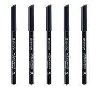 essence kajal pencil, kajal pencil, 01, black, long-lasting, defining, vegan, no microplastic particles, no perfume, pack of 5 (5x1g)