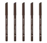 essence kajal pencil, no. 08 teddy, brown, defining, long-lasting, vegan, microplastic particles free, nanoparticles free, pack of 5 (5 x 1 g)