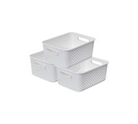 Essence Large Sea Salt 'Storage Tray Basket' 11.4L x 3 SmartStore White L
