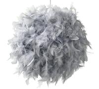 ESSENCE Lights, Fluffy Feather Lampshade 40cm Grey, Feather Light Shade Ceiling, Pendant, Table and Floor lamp, Suitable for Living Room, Decoration