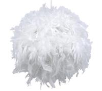 ESSENCE Lights, Fluffy Feather Lampshade 40cm White, Feather Light Shade Ceiling, Pendant, Table and Floor lamp, Suitable for Living Room, Decoration Bedroom, Party and Wedding Decoration