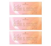 essence love that GLOW & BRONZE palette, highlighter palette, multicoloured, 3 colours, shimmering, oil-free, fragrance-free, pack of 3 (3x16g)