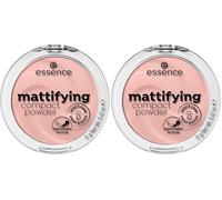 Essence - MATTIFYING COMPACT POWDER- 10 Light Beige (Pack of 2)