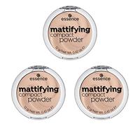 essence mattifying compact powder, powder, 04 perfect beige, nude, for combination skin, for dry skin, for blemished skin, mattifying, matt, nanoparticle-free, pack of 3 (3 x 12g)