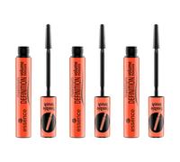 essence Maximum Definition Mascara with Flexible Brush, No. 01, Black, Swing, Defining, Extensive, Volume-Conditioning, Vegan, Perfume-Free, Pack of 3 (3 x 8 ml)