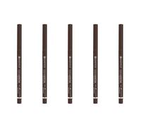 essence micro precise eyebrow pencil, 03, brown, long-lasting, defining, natural, vegan, waterproof, microplastic-free, fragrance-free, pack of 5 (5x0.05g)