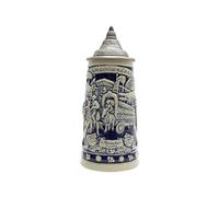 Essence of Europe Gifts 0.7 Liter | OktoberfestHaus German Themed Beer Stein Mug With Lid - Oktoberfest Beer Mug For Men & Women, Germany Festival Scene Munich, Octoberfest Mug Gift for Beer Lovers