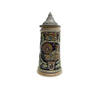 Essence of Europe Gifts 1 Liter | OktoberfestHaus Large Beer Stein Tankard Mug Hand-Painted Engraved Munich Oktoberfest Beer Stein With Metal Lid Beer Mugs for Men