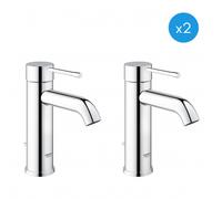 Essence - Set of 2 1/2" single lever basin mixers Size S, Chrome (23591001-DUO)
