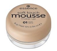essence Soft Touch Mousse Make-Up, Foundation No. 01 Matt Sand, Nude for Combination & Blemished Skin, Matte, Vegan, Perfume & Alcohol-Free (16 g)