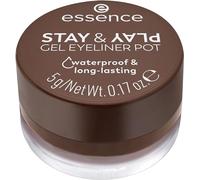 Essence Stay & Play Gel Eyeliner Pot No. 02, Long-Lasting, Highly Pigmented, Smudge-Resistant, Colour-Intensive, Matt, Vegan, Waterproof, No Microplastic Particles, Nanoparticles Free, Pack of 1 (5 g)