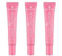 essence the super peptide glossy lip treatment, lip balm, 02, pink, smoothing, with vitamins, nourishing, no parabens, no microplastic particles, nanoparticle-free, pack of 3 (3x10ml)