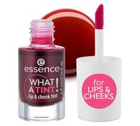 essence WHAT A TINT! lip & cheek tint, vegan, 01 Kiss from a rose, 4,9 ml | Lip stain & liquid blush, lightweight non-sticky fluid texture for lips and cheeks, natural finish, long-lasting, oil-free