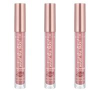 essence what the fake! PLUMPING LIP FILLER, lip gloss, 02, Nude, moisturising, with vitamins, cooling, shiny, fragrance-free, alcohol-free, paraben-free, pack of 3 (3x4.2ml)