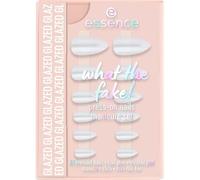 essence what the fake! Press-On Nails Manicure Set, No. 01, White, Long-Lasting, Fixing, Quick-Drying, Shiny, Vegan, Nanoparticle Free, Pack of 1 (28 Pieces)
