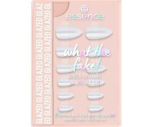 essence what the fake! Press-On Nails Manicure Set, No. 01, White, Long-Lasting, Fixing, Quick-Drying, Shiny, Vegan, Nanoparticle Free, Pack of 1 (28 Pieces)