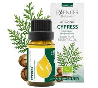 Essences Bulgaria Organic Cypress Essential Oil 15ml | Cupressus sempervirens | 100% Pure | Natural | Undiluted | Therapeutic Grade | Aromatherapy | Cosmetics | Cruelty Free | Non-GMO | Vegan